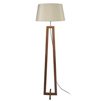 Tosel Lamp&aacute;ra de pie madera,metal Alt.156cm oscuro ;Pantalla: beige