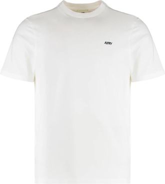 Autry Katoenen T-shirt met ronde hals - Heren - T-shirts - Wit - M - Katoen - Tops