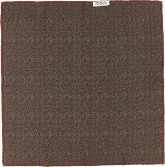 Brunello Cucinelli Silk Horizontal Striped Scarf - Brown