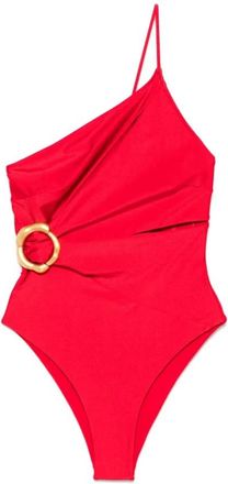 Cult Gaia Rode Asymmetrische Cut-Out Badpak - Dames - Badpakken - Rood - S - Spandex - Badmode