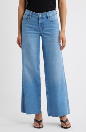 Frame Denim Low Rise Slim Palazzo Jeans in Honeymoon Raw Fray at Nordstrom, Size 25
