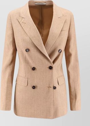 Tagliatore linen pinstripe double-breasted blazer