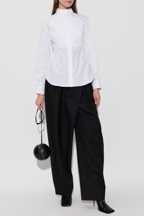 Alaia Shirt With Decorative Panel, Womens, White