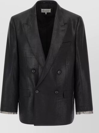 Maison Margiela foiled wool double breasted blazer jacket