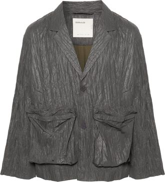 Satta Crinkle single-breasted blazer - men - Recycled Polyester - M - Grey