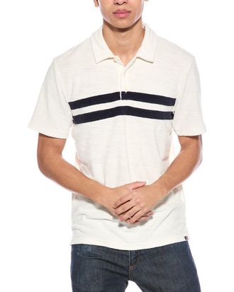 Faherty Cabana Towel Terry Surf Stripe Polo Shirt