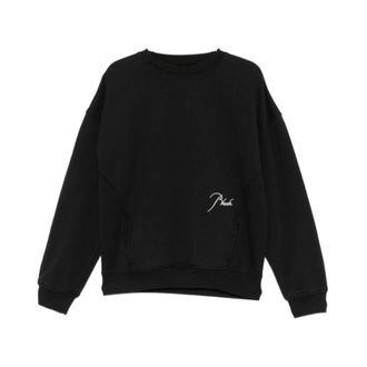 Rhude Sweatshirts, male, Black, Size: XL Logo-embroidered Sweater