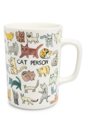 Fishs Eddy Ben Lenovitz Cat Person Mug in White/multi at Nordstrom