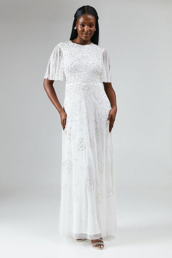 Coast Rose Embroidered Angel Sleeve Wedding Dress from 114.50 - on Stylight