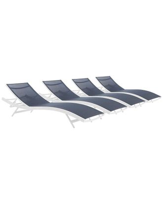 ModWay Glimpse Set Of 4 Outdoor Patio Mesh Chaise Loungers