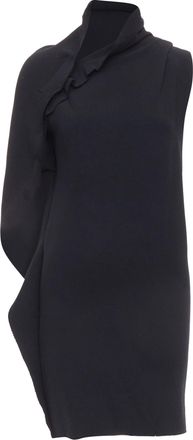 Lanvin wool asymmetric zip drape mini dress