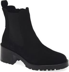 La Canadienne Wave Lug Sole Chelsea Boot in Black Suede at Nordstrom Rack, Size 7.5
