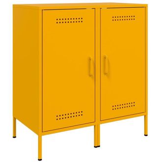 vidaXL Credenze 2 pz Giallo Senape 36x39x79 cm in Acciaio - Vidaxl
