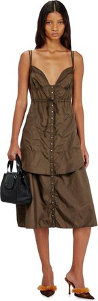 Diesel Lightweight nylon dress with layered design - Dresses - Woman - Brown