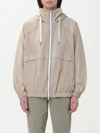 Brunello Cucinelli Light Beige Hooded Jacket, Brand Size 44 (US Size 10)