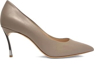 Casadei 80mm Samurai Blade pointed-toe metallic-heel pumps - women - Calf Leather/Calf Leather/Calf Leather - 37 1/2 - Neutrals