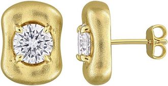 Rina Limor Silver 1.90 Ct. Tw. Created White Moissanite Stud Earrings