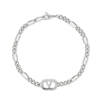 Valentino Garavani Bracelets, male, Gray, Size: M Metallic Bracelet Aw25 Stylish Accessory