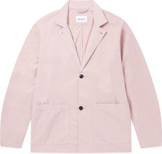 Albam Mens Solid Patterned Poplin Blazer in Washed Pink 051 - Size Small