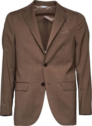 Boglioli Brown Single-Breasted Suit Jacket with Flap Pockets