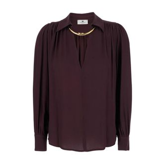 Elisabetta Franchi Dames, Blouses & Shirts, Rood, Maat: M Viscose