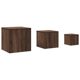 vidaXL Vidaxl - Credenze 3 Pz Rovere Marrone In Legno Multistrato