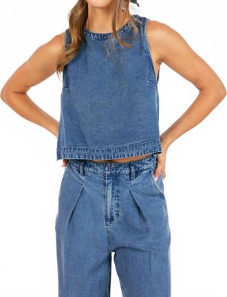 Sadie & Sage Its Pouring Sleeveless Top In Denim