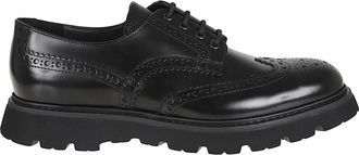 Doucal's Derby Geveterde Schoenen - Heren - Veterschoenen - Zwart - 40 1/2 EU - Leer - Schoenen