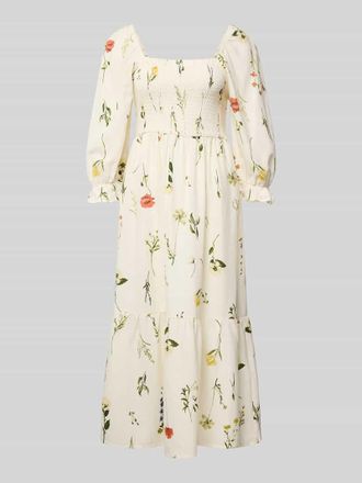 Zabaione Midikleid aus Viskose-Mix mit Leinen-Anteil Modell Mi44ss in Offwhite, Gr&ouml;&szlig;e XXL