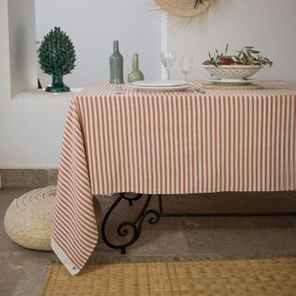 Febronie Mantel algod&oacute;n 180x300 rojo ladrillo