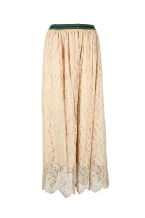 Aglini Beige Lace Long Skirt