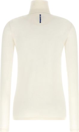 Jil Sander Half-Zip Virgin Wool Blend Sweater - White