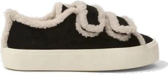 INUIKII Zwarte Shearling Lage Velcro Winterlaars - Dames - Sneakers - Zwart - 38 EU - Wol - Schoenen