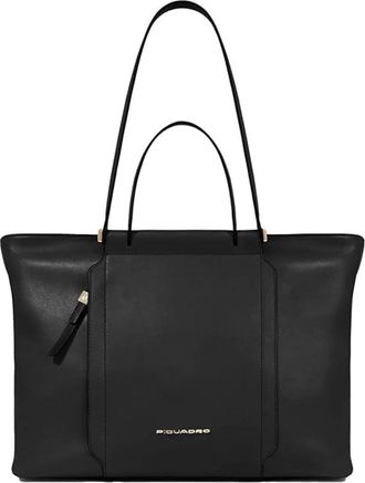Piquadro Cirkel Lijn Winkel Tas Zwart - Dames - Shoppers - Zwart - ONE Size - Leer - Tassen