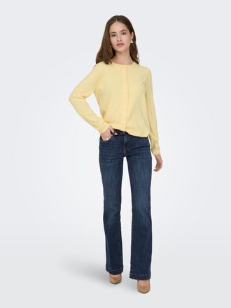 Only Bootcut-Jeans ONLY ONLPOWER MID FLARED PUSHUP DNM GEN332, Damen, Gr. XS, L&auml;nge 32, dunkelblau denim, Denim/Jeans, Obermaterial: 92% Baumwolle, 6% Poly