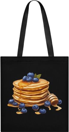 Generic Breakfast Pancakes with Blueberries Womens Tote Casual Shopping Bag Lightweight Shoulder Bags Hobos Handbag for Work Travel Daily 35x40cm