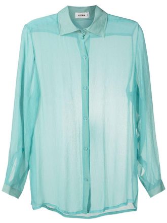 Amir Slama Camicia semi trasparente - Blu