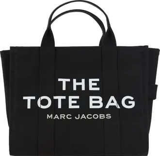 Marc Jacobs Womens Tote Handbag Medium Black Cotton Handbags Hand Bags