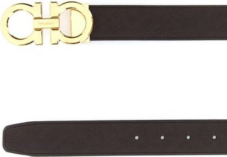 Ferragamo Mens Dark Brown Leather Reversible Belt Tmoronero Cinture