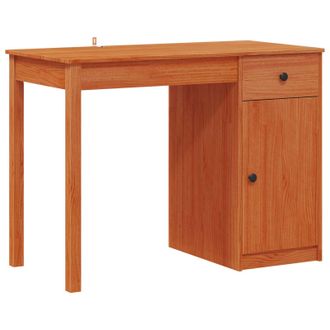 vidaXL Escritorio Con Caj&oacute;n Marr&oacute;n Cera 100 X 50 X 74 Cm Pino Macizo Vidaxl