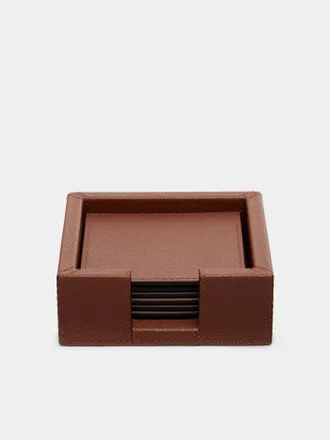Giobagnara Tao Leather Square Coasters (Set of 6)
