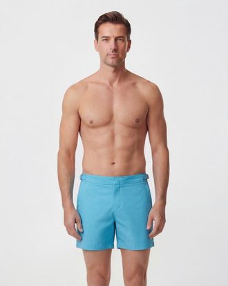 Lords of Harlech Oxford Mens Swim Tailored Short in Oxford Teal at Nordstrom, Size 35