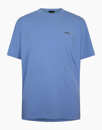 HUGO BOSS Mens Logo T-Shirt, Logo Design - Navy - Size: 44