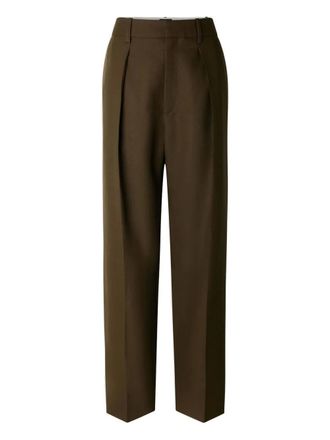SOEUR Ferrel pleated high-waisted trousers - Green