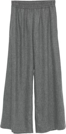 Fabiana Filippi Zijde & Nylon Grijze Broek - Dames - Wijde Broeken - Grijs - XS - Nylon - Broeken