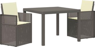vidaXL Conjunto De Comedor De Jard&iacute;n 3 Uds. Gris Claro Y Crema Pp Vidaxl