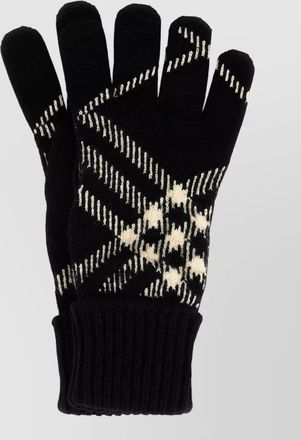 Burberry embroidered cashmere-blend gloves