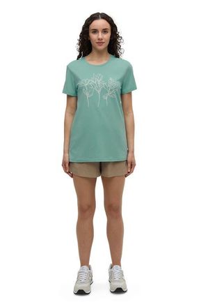 tentree Summer Flora T-Shirt in Turquoise Sky/vintage White at Nordstrom, Size X-Small