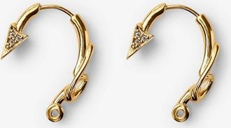 Burberry Engraved Logo Gold-Plated Hook Earring