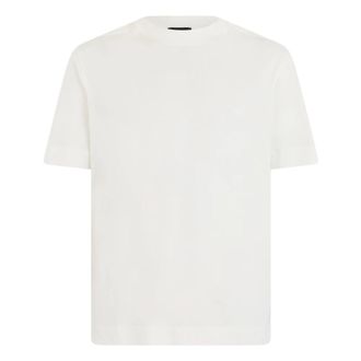 Emporio Armani Jersey T-shirt met micro-adelaar borduursel - Heren - T-shirts - Wit - M - Katoen - Tops